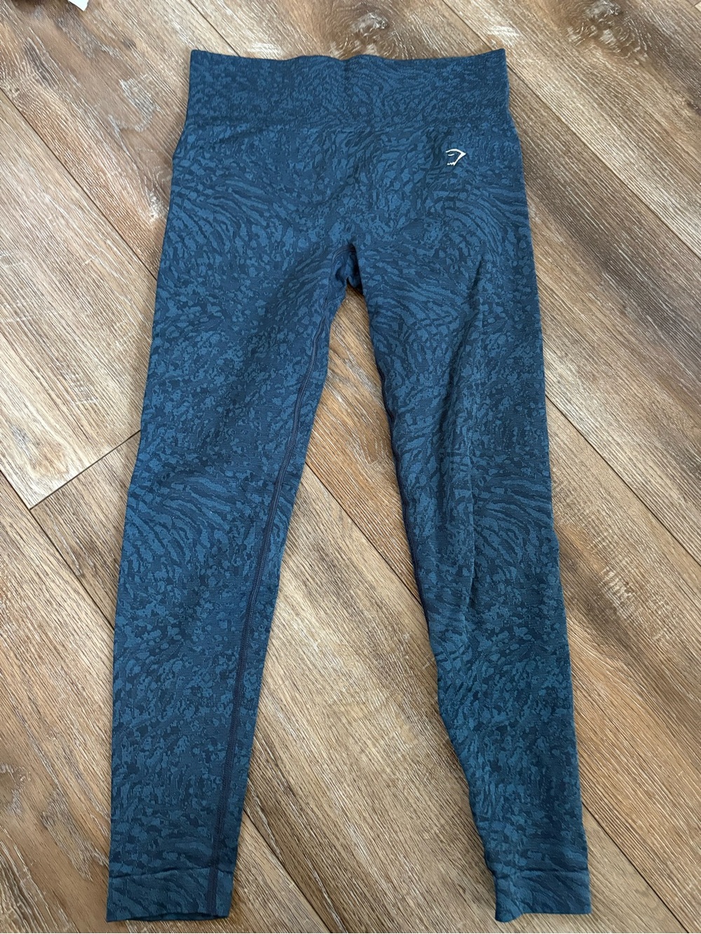 Gymshark Dark Heather blue Textured High-Waist Leggings size large women’s
